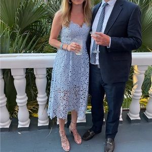 ASTR The Label Lace A Line midi dress periwinkle size large